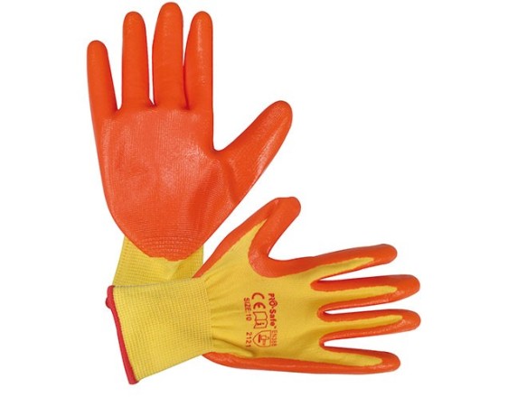 GUANTO POLIEST/NITRILE GIALLO/ARANCIO